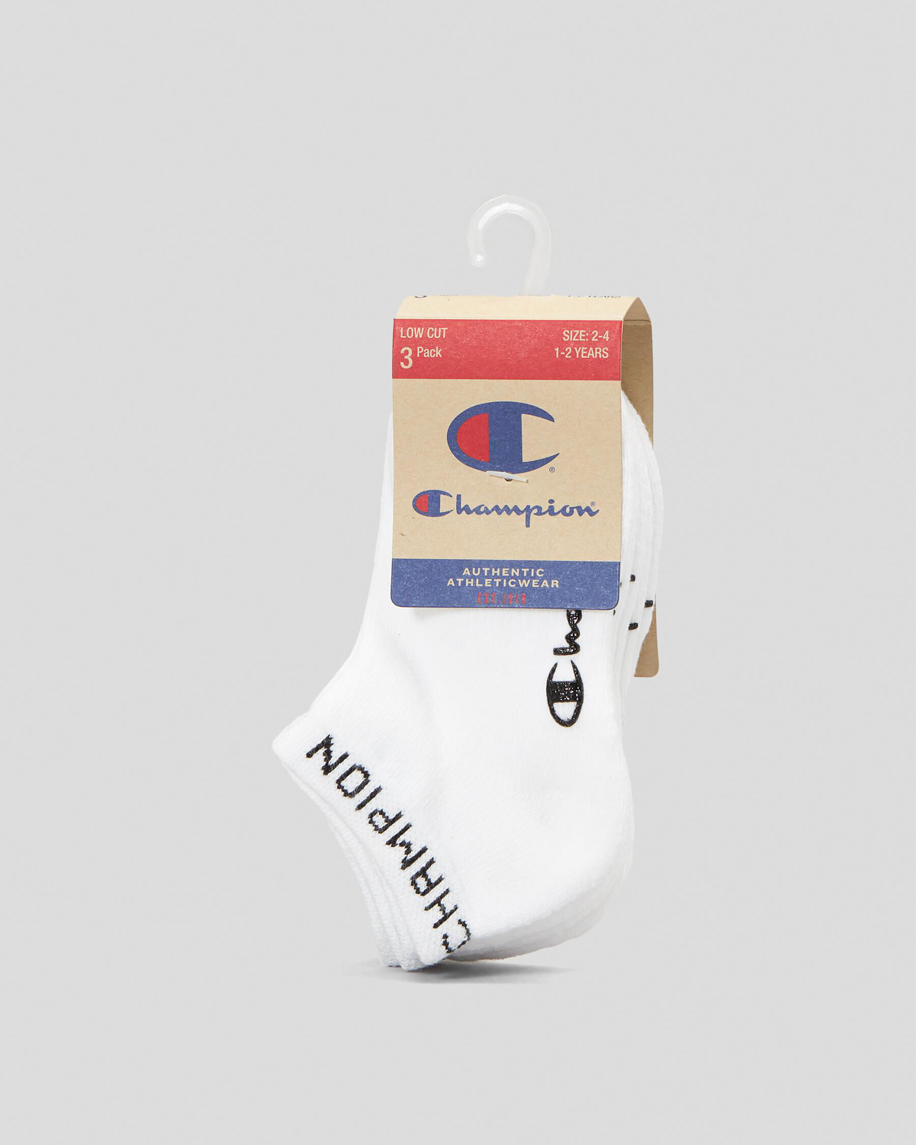 Champion Toddlers Ankle Socks 3 Pack In White FREE Shipping Easy Returns City Beach United States