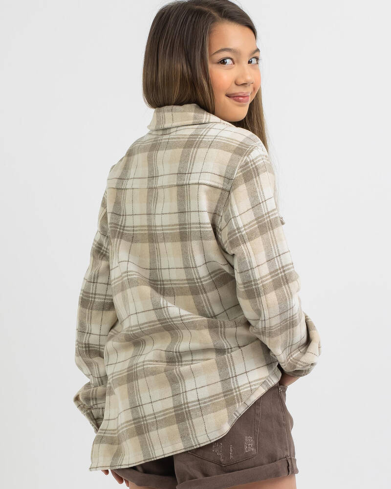 Shop Ava And Ever Girls' Trace Shacket In Ochre - Fast Shipping & Easy ...