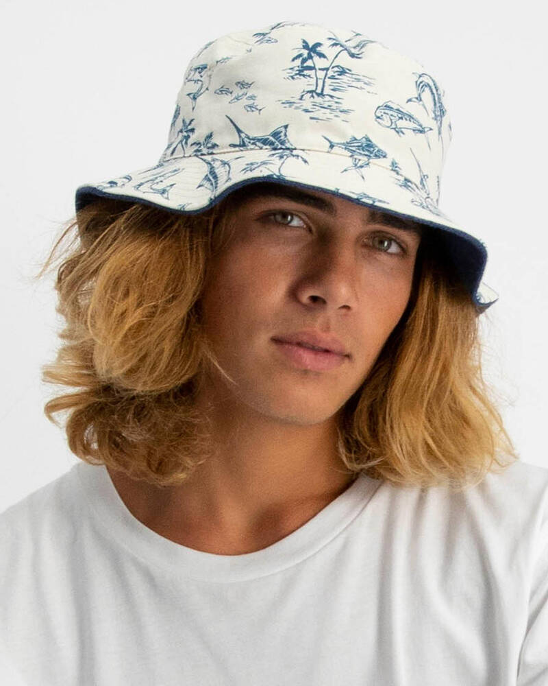 Salty Life Trawler Reversible Bucket Hat for Mens