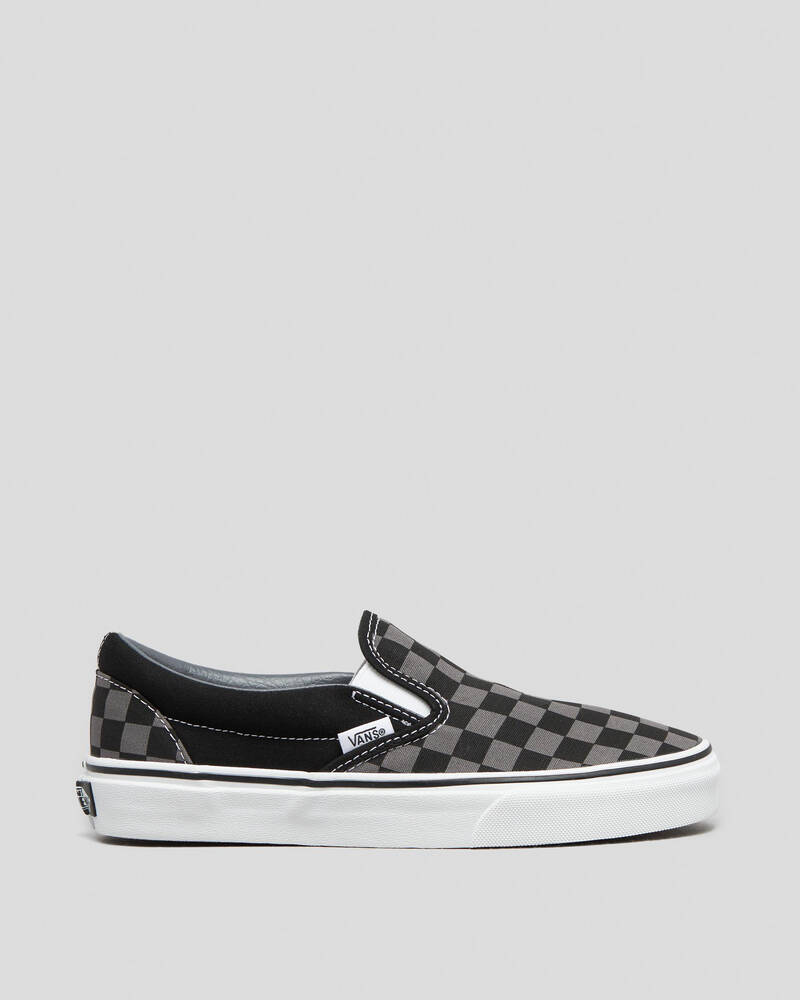 Shop Vans Boys' Classic Slip-On Shoes In Black/pewter - Fast Shipping ...