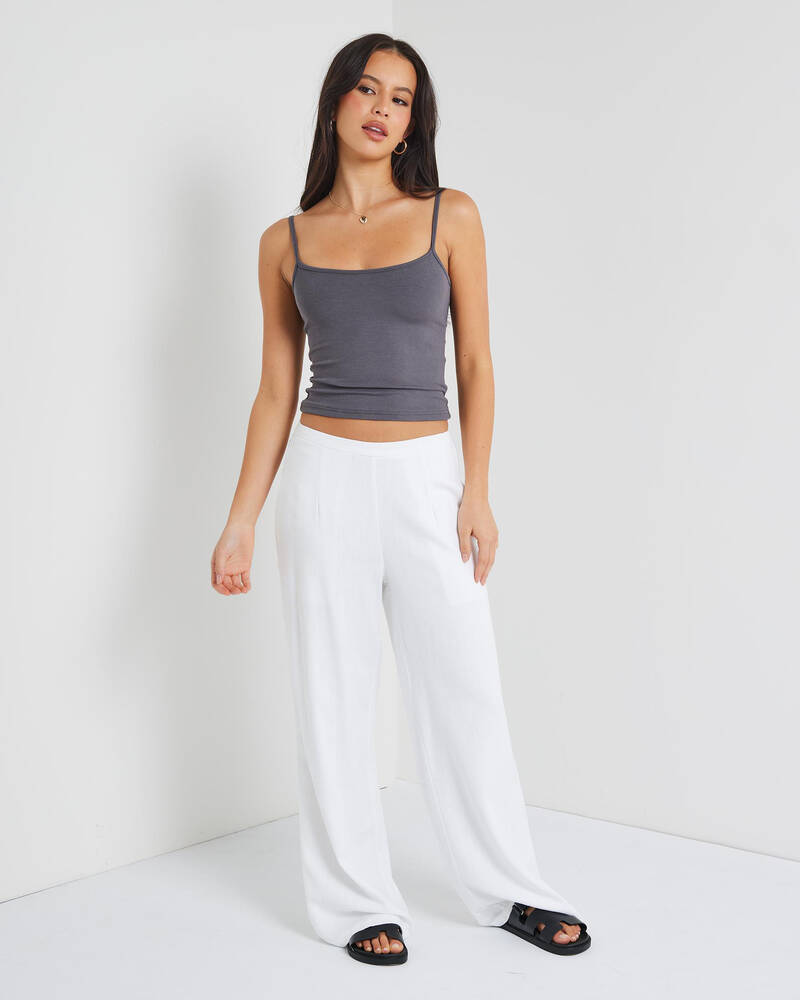 Mooloola Basic Fine Rib Cami Top for Womens