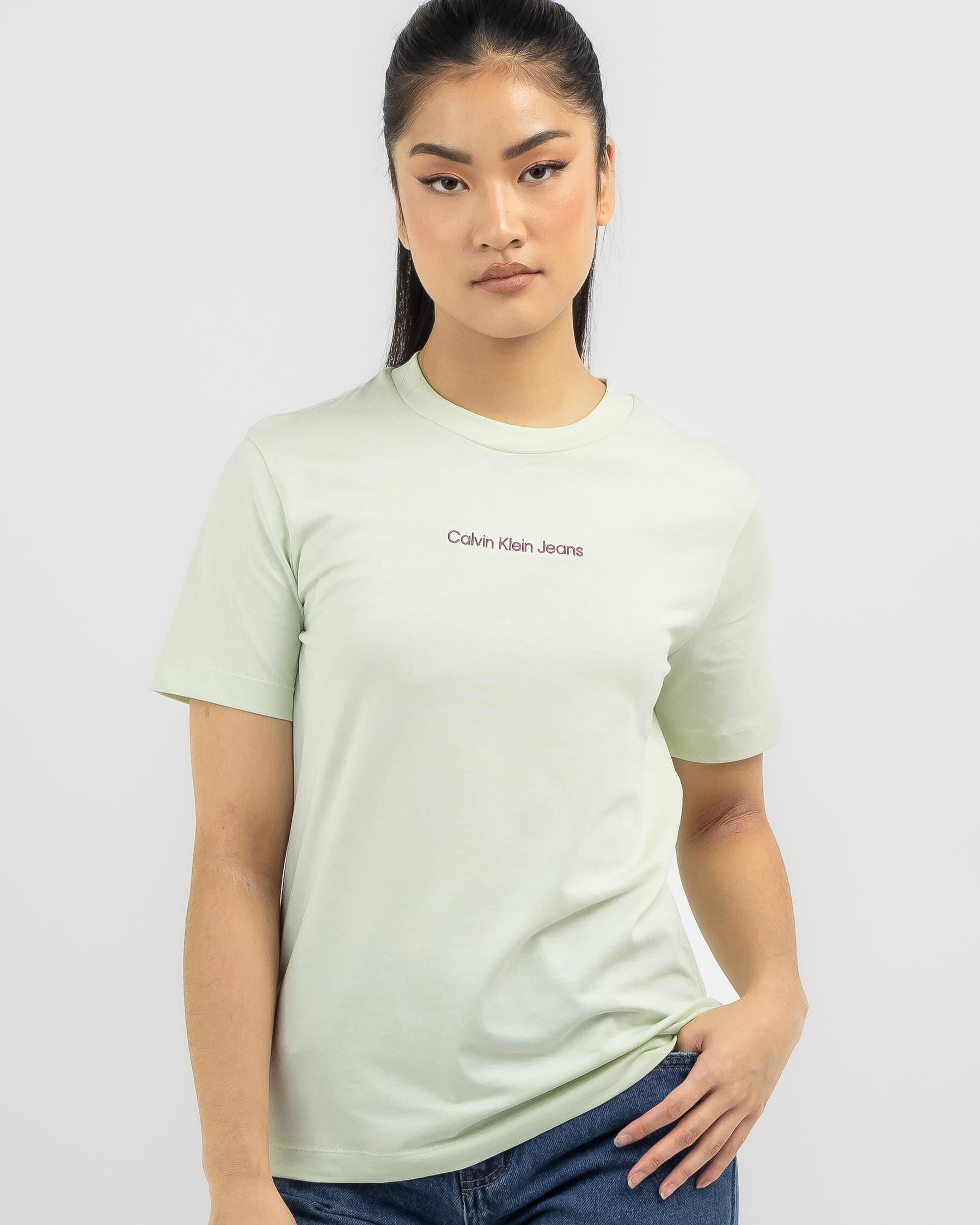 Womens pink calvin klein hotsell t shirt