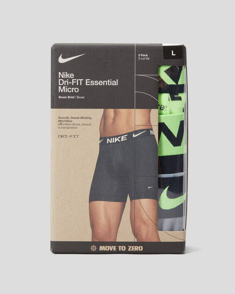 Nike Essential Micro Boxer Brief 3 Pack in Cool Grey & Black