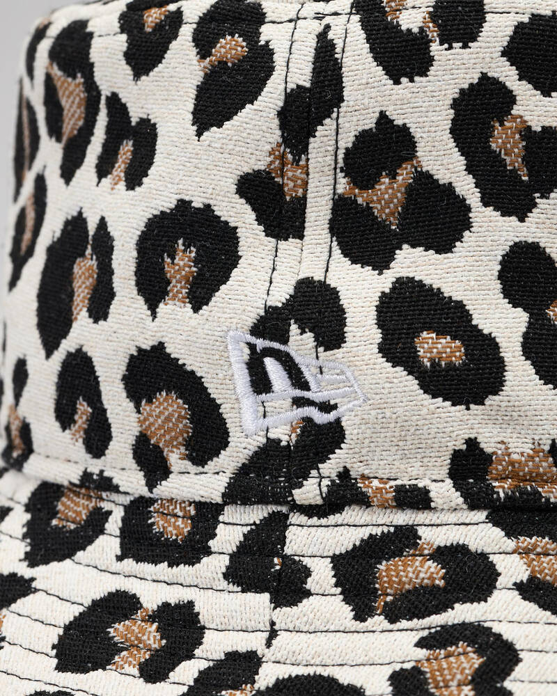 New Era Leopard Bucket Hat for Womens