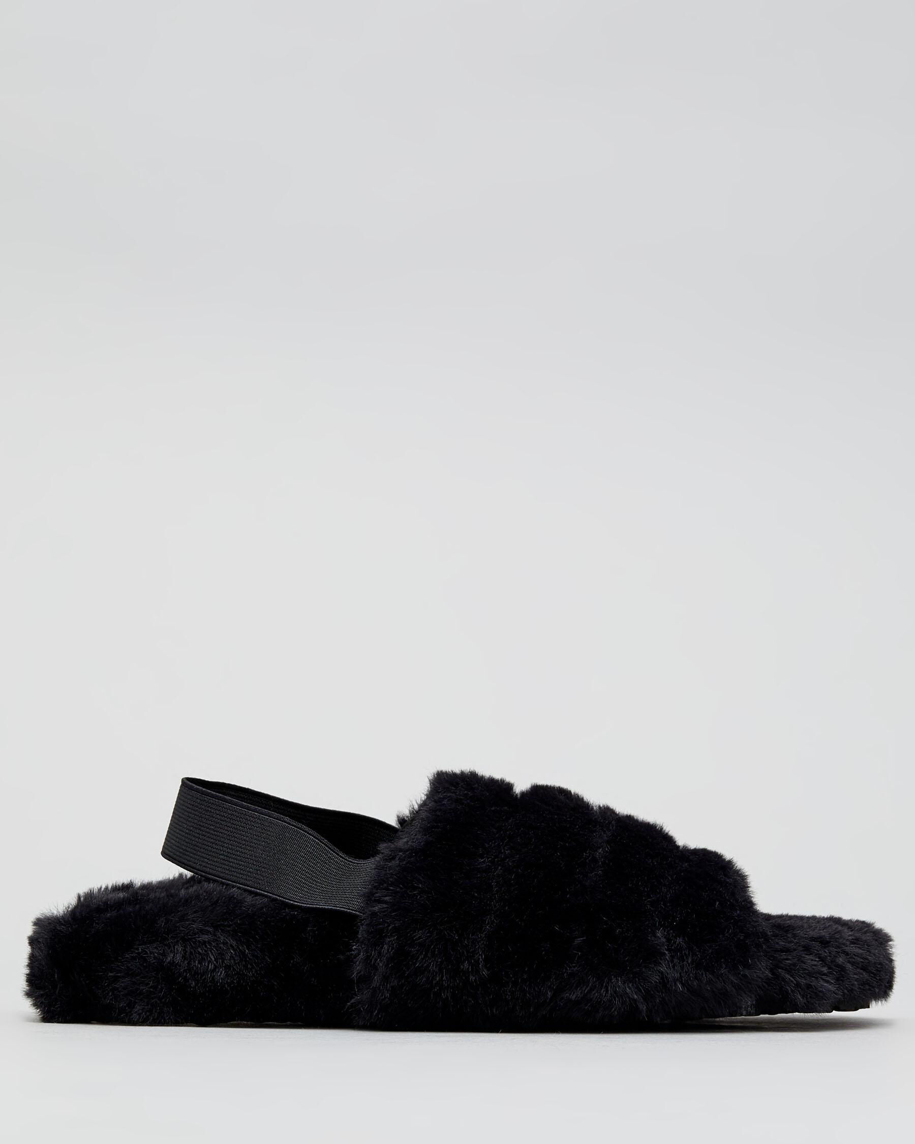 City beach fluffy slides hot sale