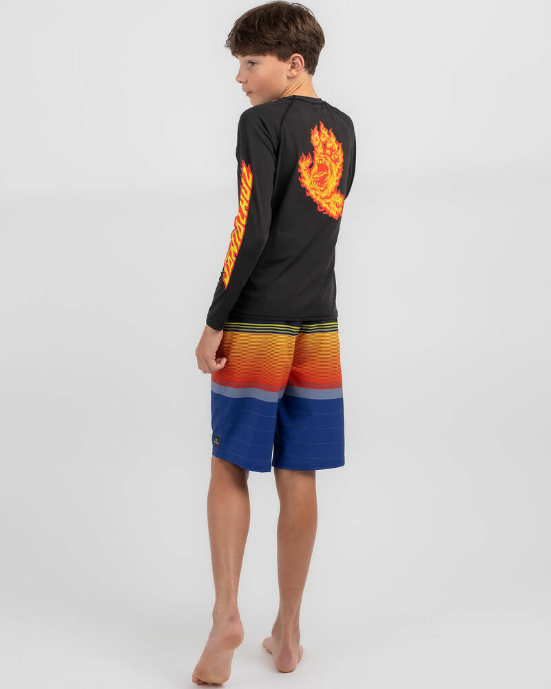 Santa Cruz Boys' Flame Dot Hand Rash Vest for Mens