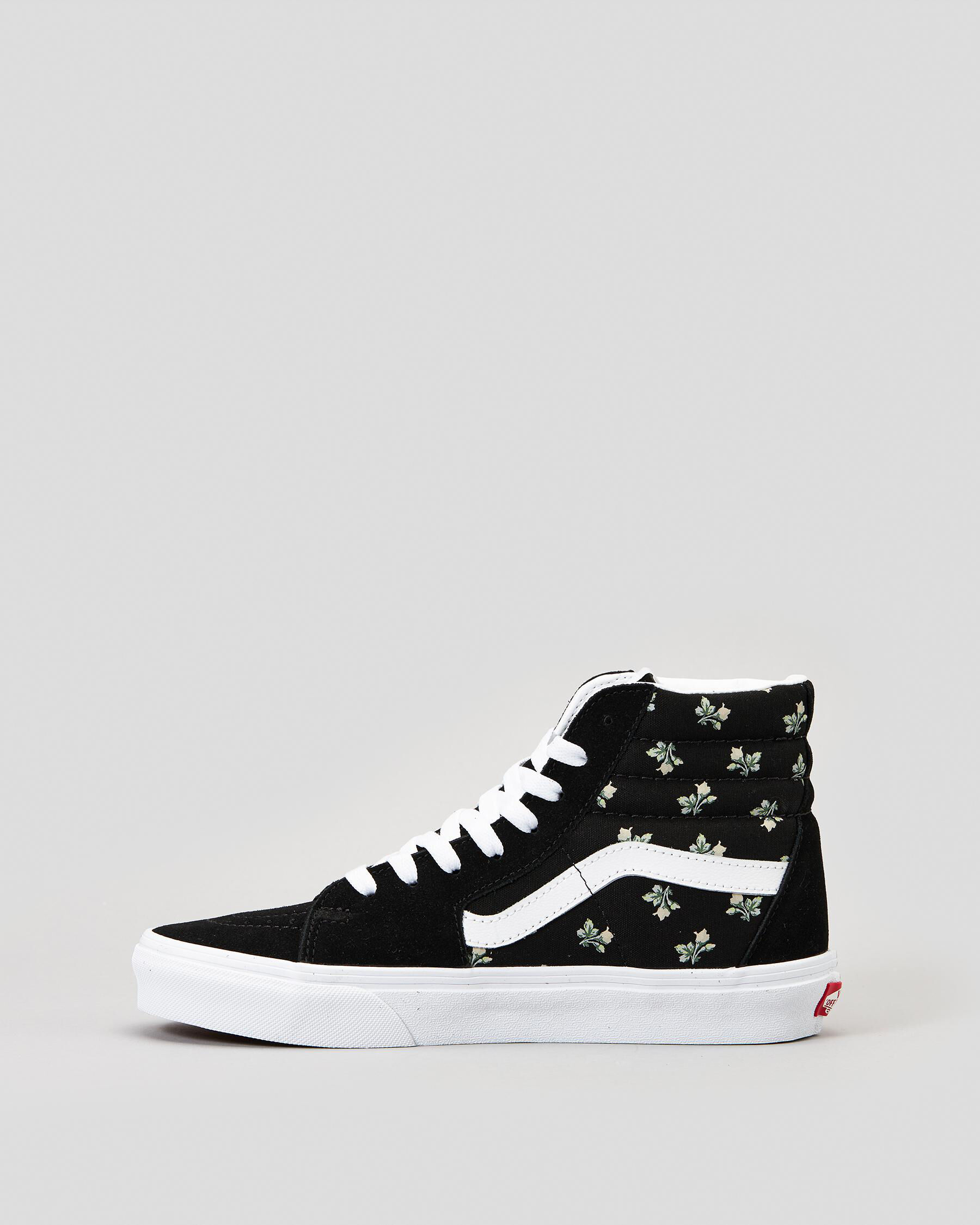 Vans Womens Sk8-Hi Shoes In Floral Black - FREE* Shipping & Easy