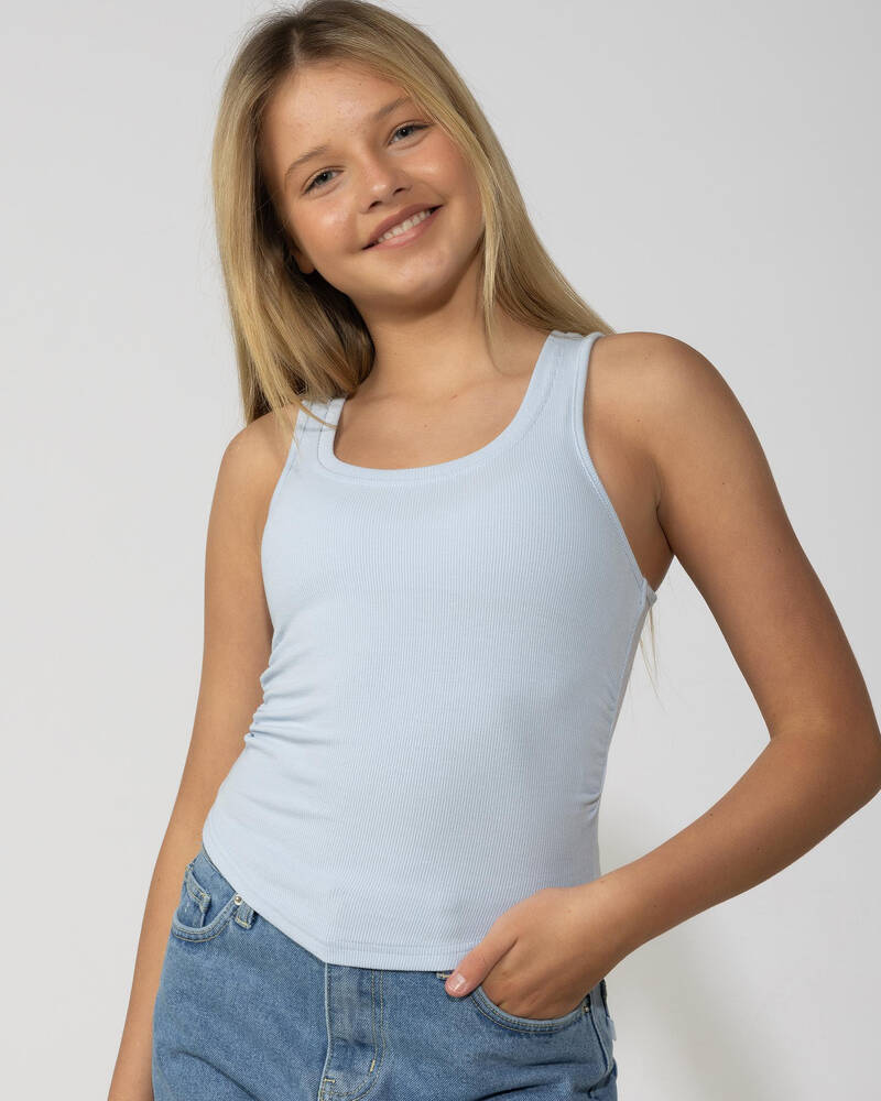 Ava And Ever Girls' Basic Ruched Side Tank Top for Womens