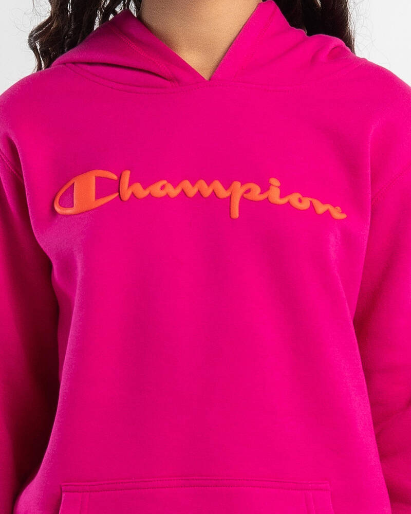 Champion Girls' Puff Script Hoodie for Womens