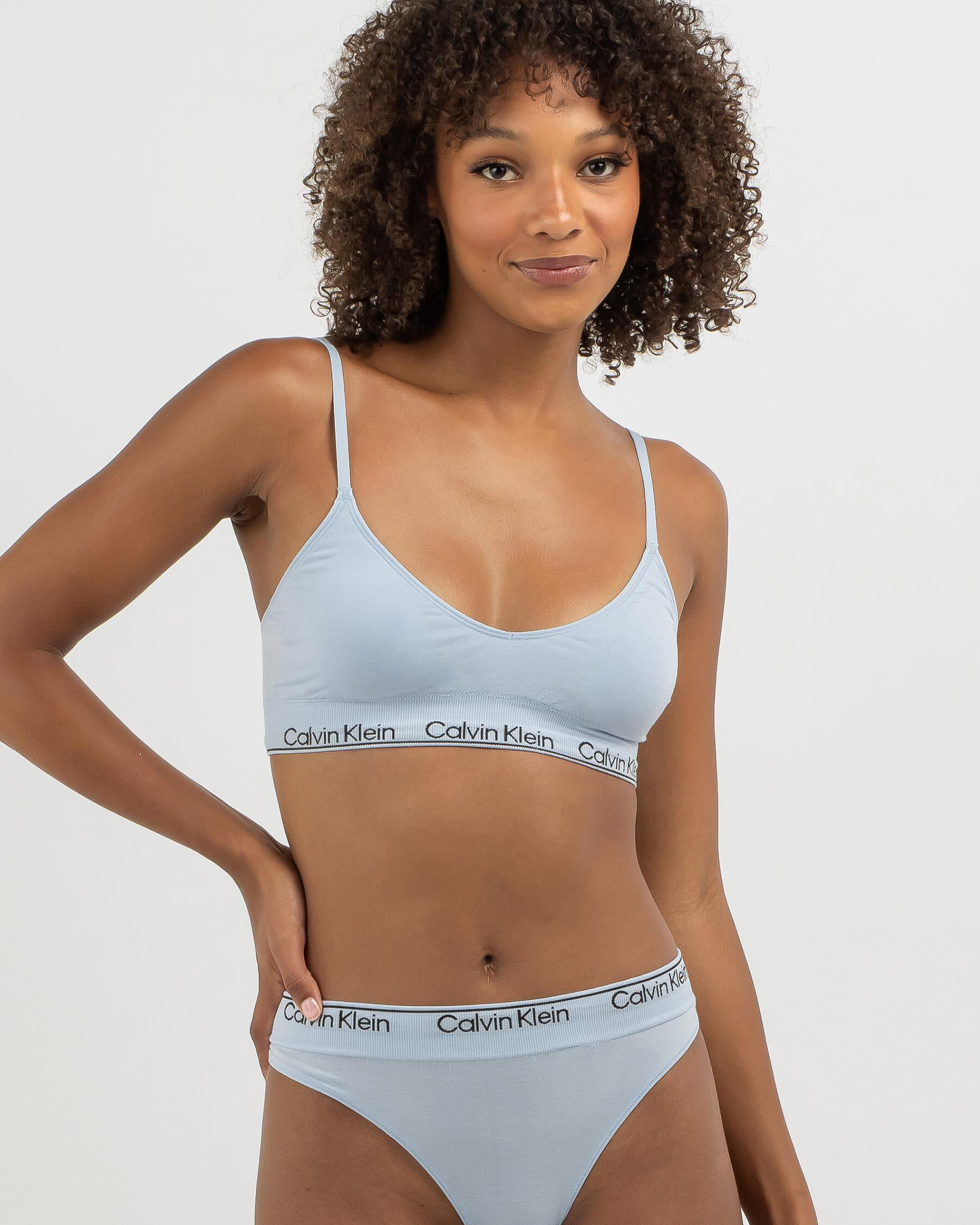 Shop Calvin Klein Underwear Light Lined Triangle Bralette In Skyway Fast Shipping Easy Returns City Beach Australia