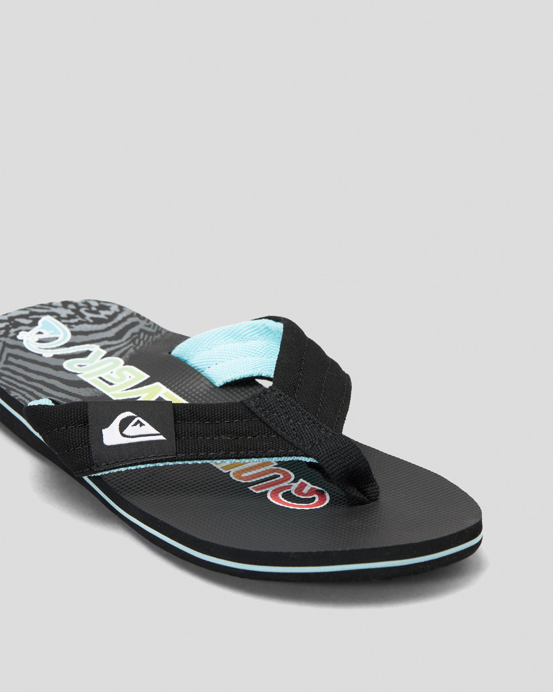 Shop Quiksilver Boys' Molokai Layback II Youth Thongs In Black 1 - Fast ...