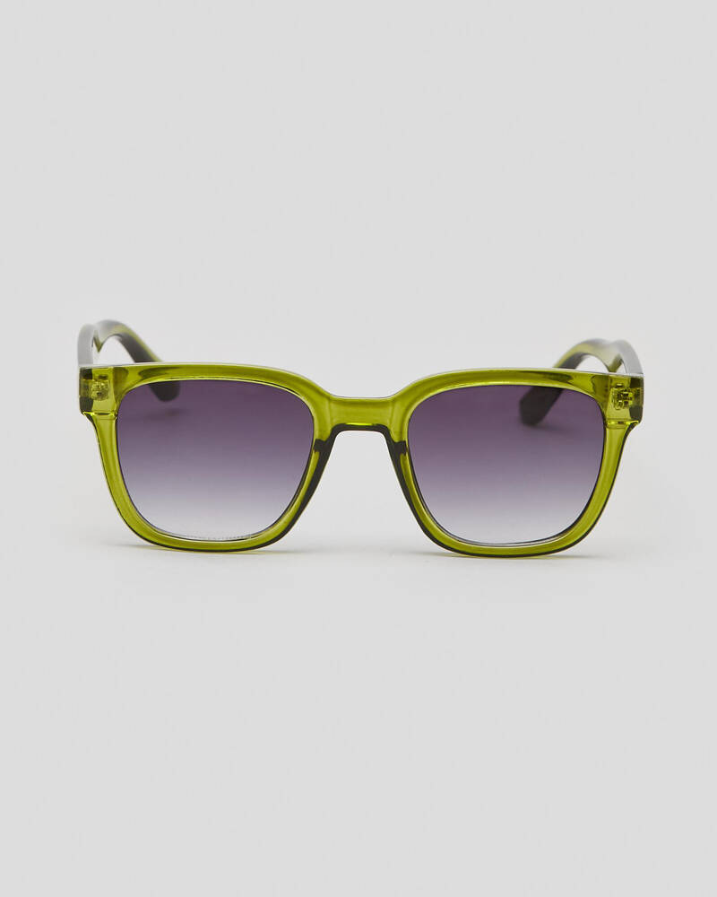 Indie Eyewear Roxie Sunglasses In Crystal Olive Greensmoke Fast Shipping And Easy Returns 