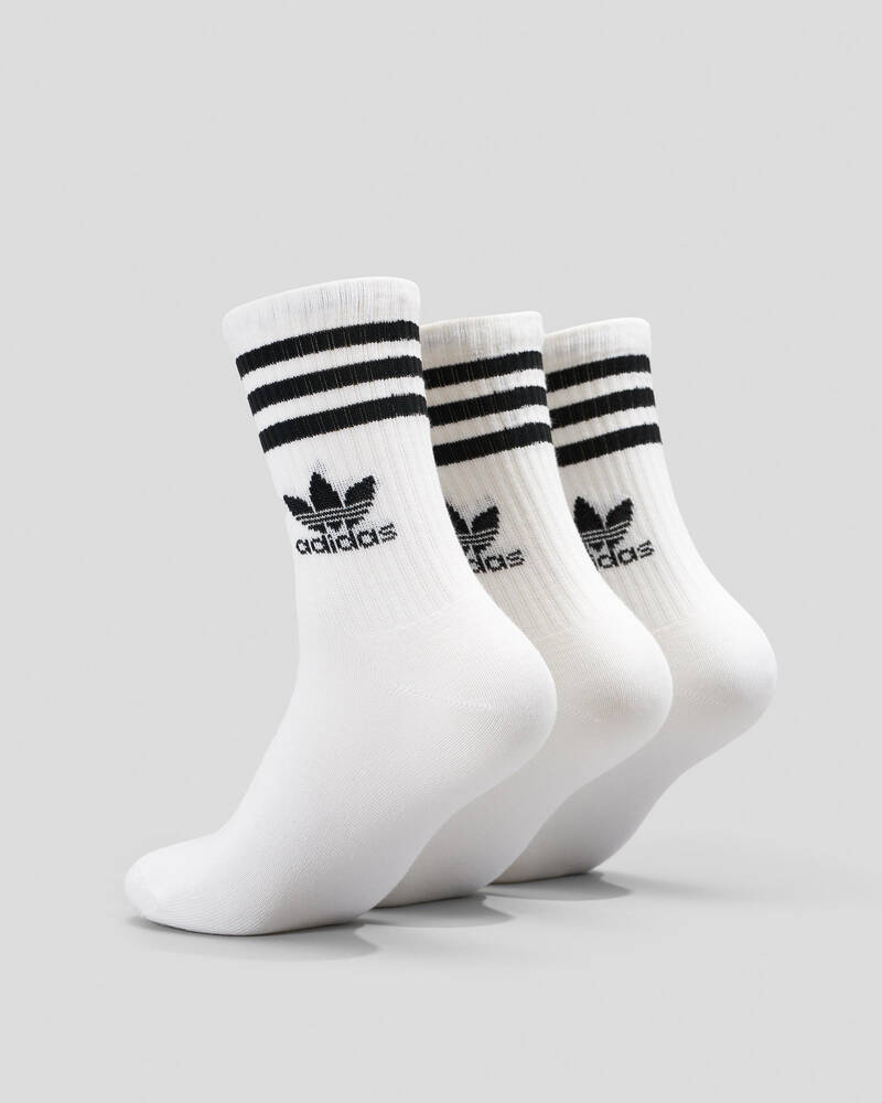 adidas Boys' 3 Stripe Crew Socks 3 Pack for Mens