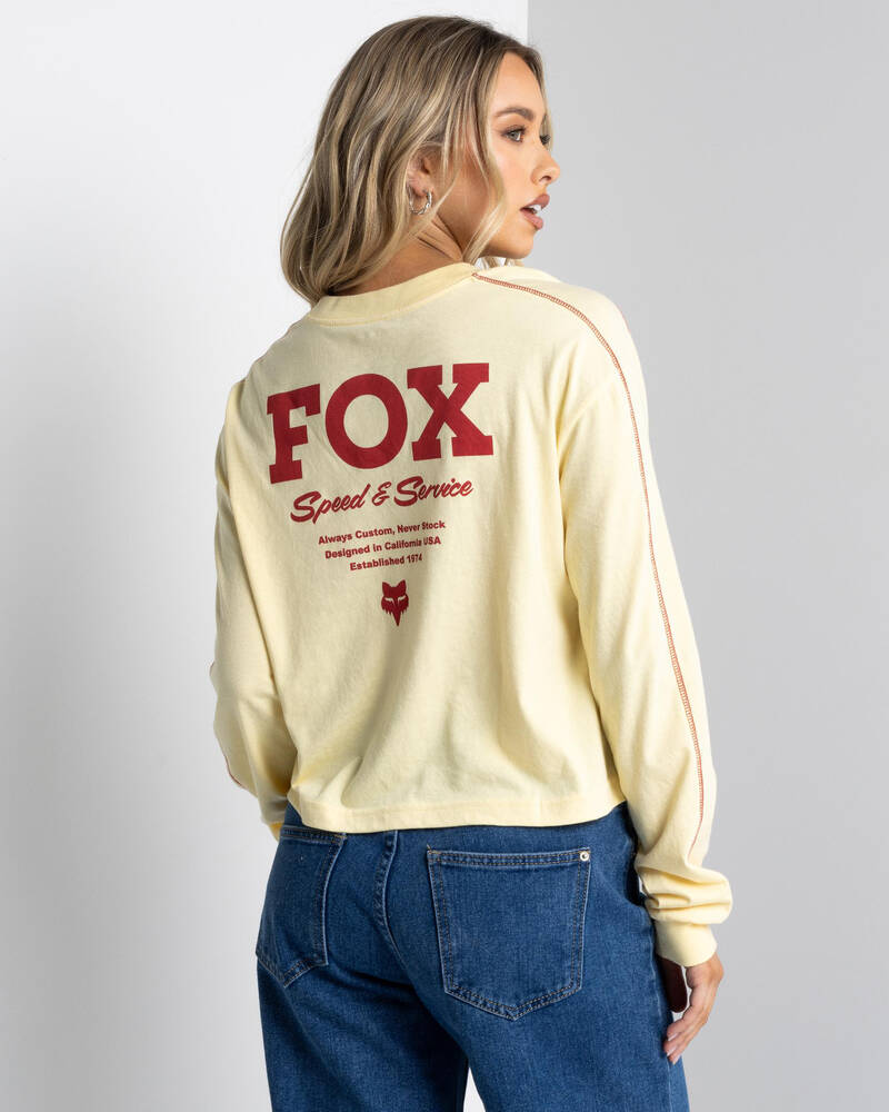 Fox Speed & Service Long Sleeve Crop Top for Womens