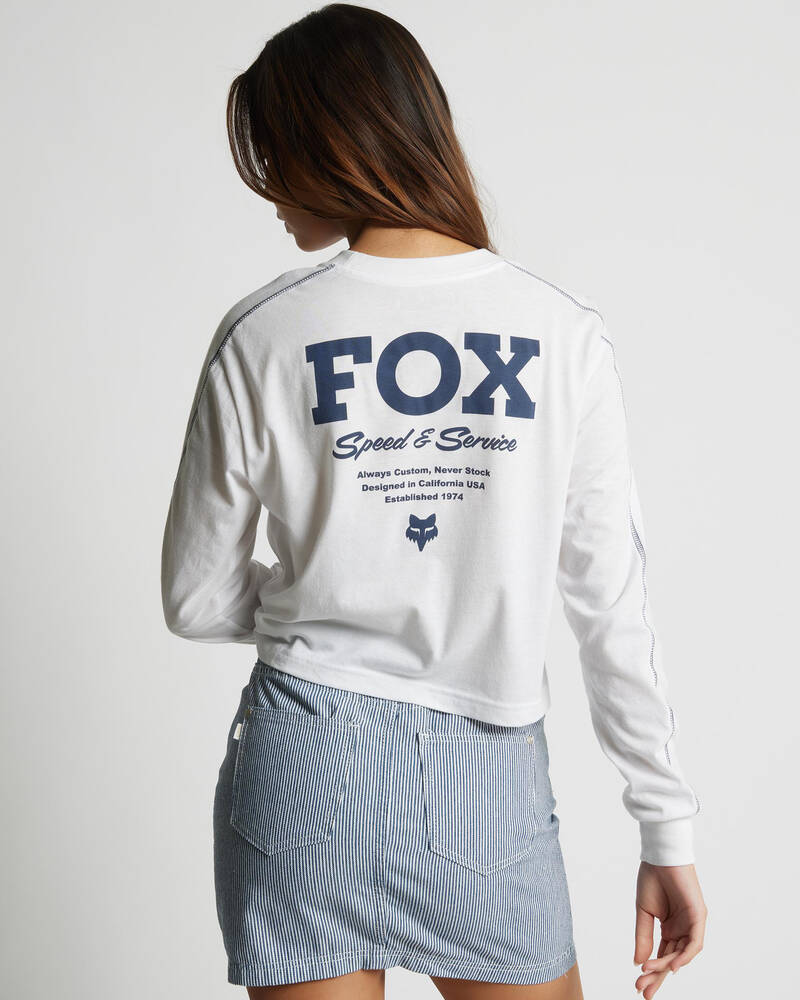 Fox Speed & Service Long Sleeve Crop Top for Womens