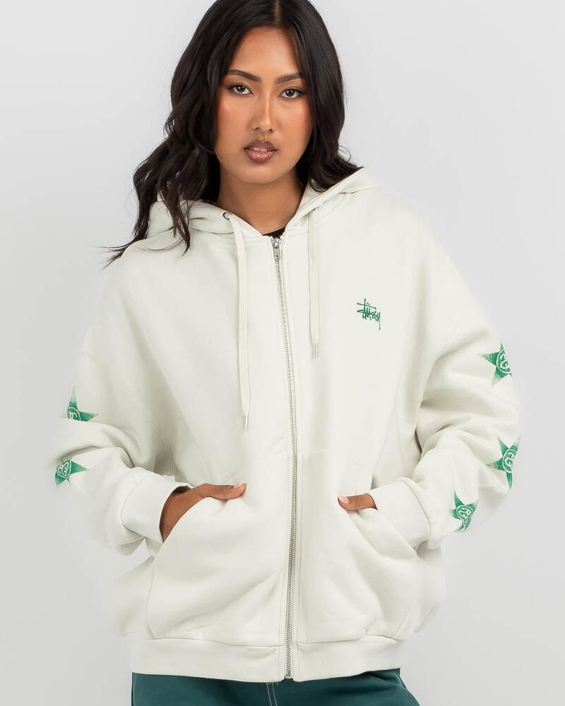 Stussy Stars Zip Through Hoodie for Womens