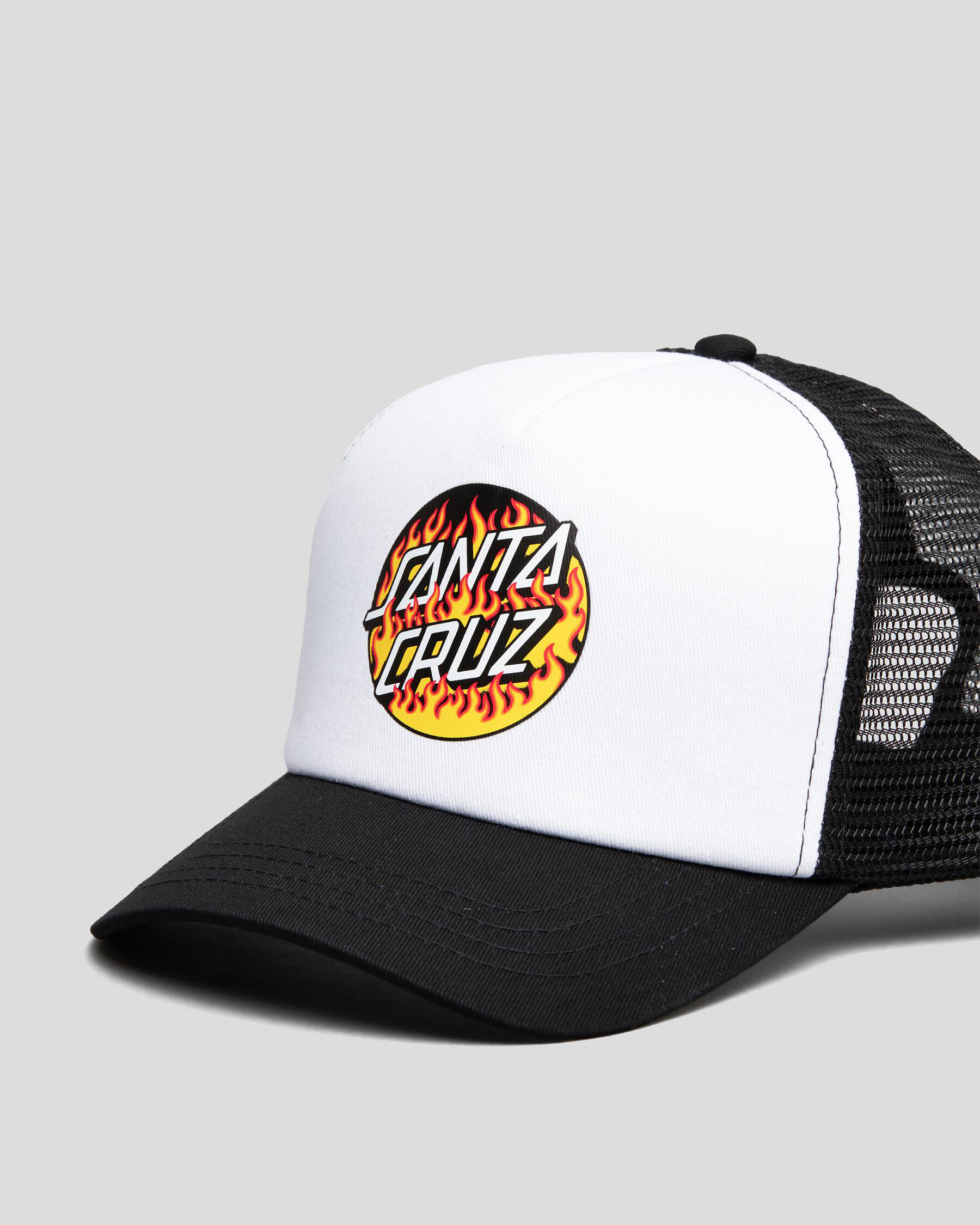 Santa Cruz Boys Blaze Dot Cap In Black FREE Shipping Easy