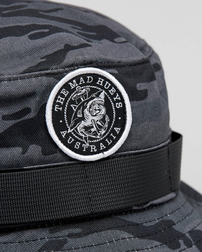 Shop The Mad Hueys Mad Anchor Bucket Hat In Black/camo - Fast Shipping ...