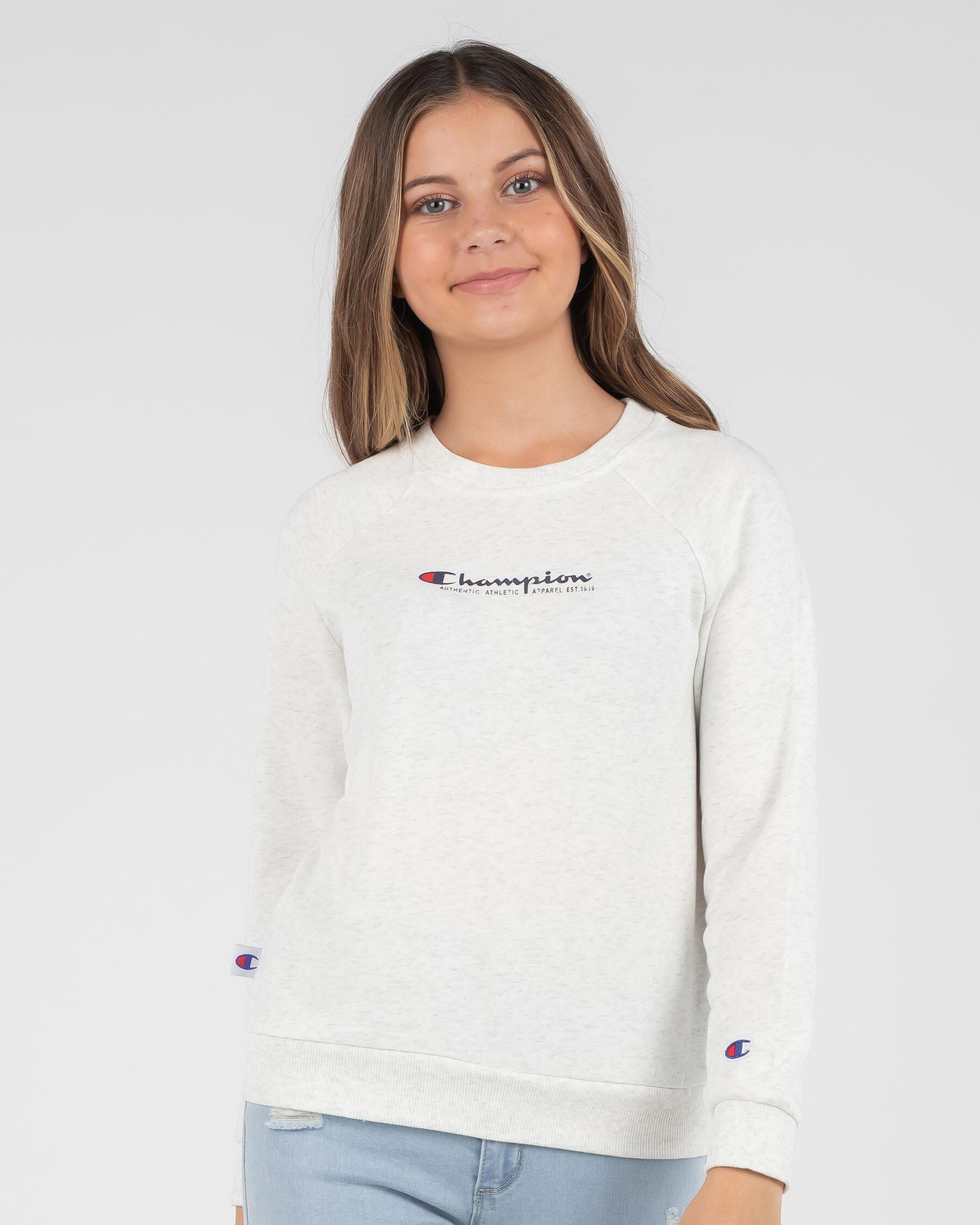 Girls white shop champion sweatshirt