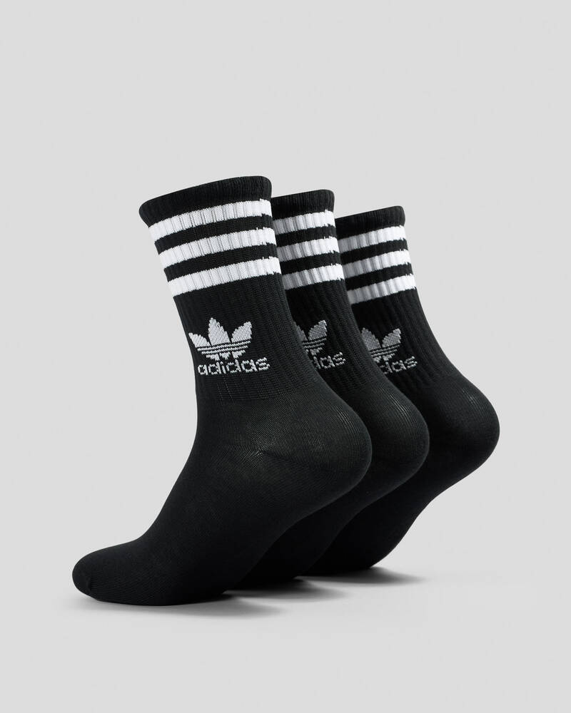 adidas Boys' 3 Stripe Crew Socks 3 Pack for Mens