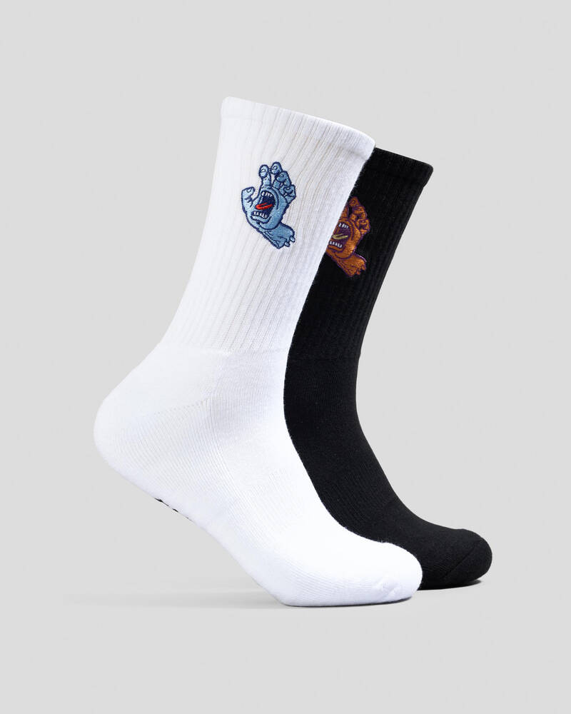 Santa Cruz Screaming Hand Crew Socks 2 Pack for Mens