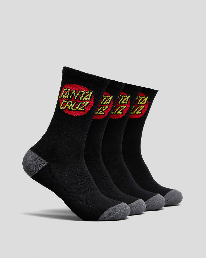 Santa Cruz Boys' Classic Dot Crew Socks 4 Pack for Mens