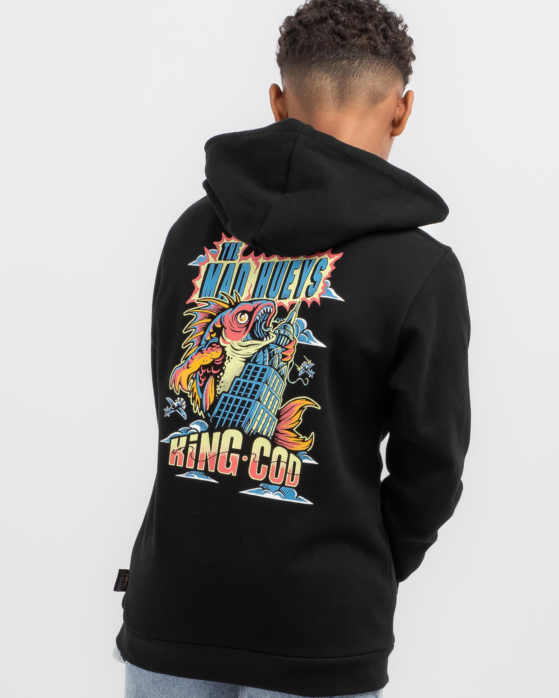 The Mad Hueys Boys King Cod Hoodie In Black FREE Shipping