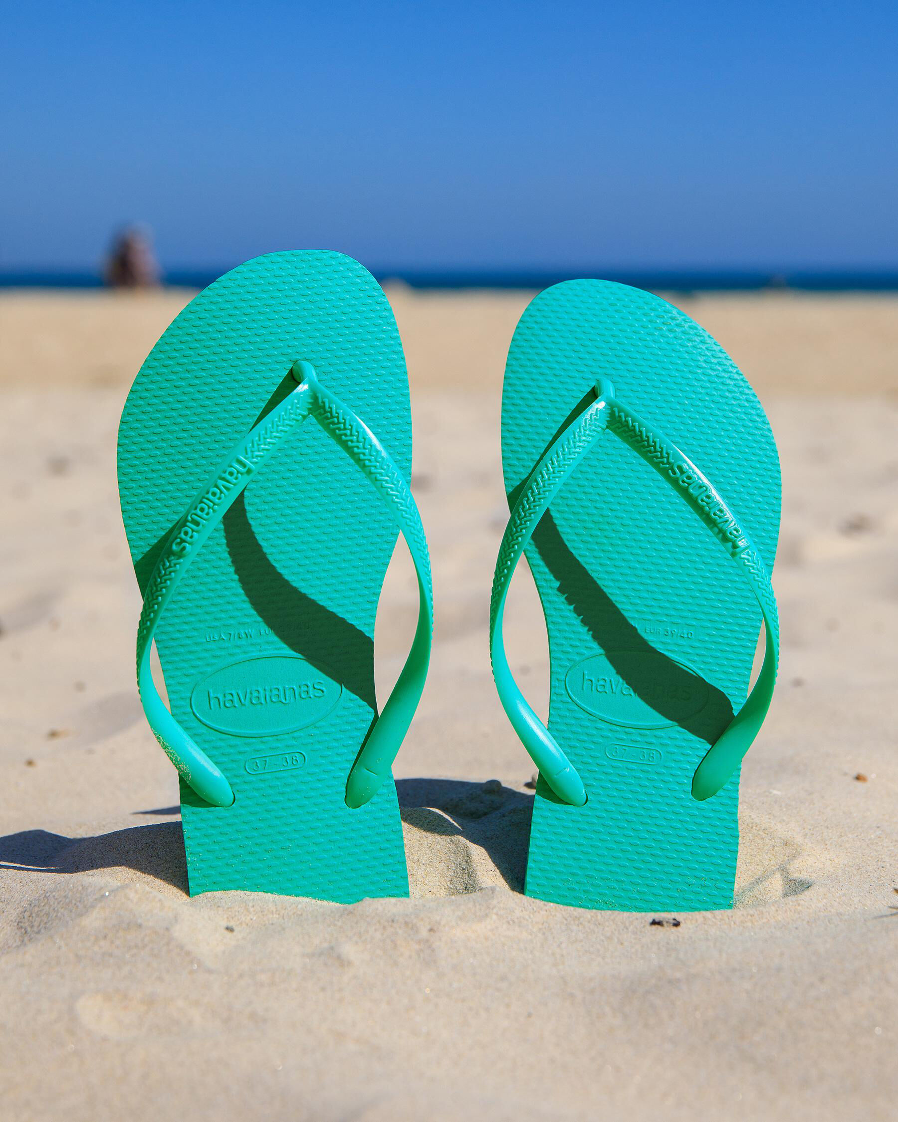 Havaianas Slim Basic Thongs In Virtual Green FREE Shipping