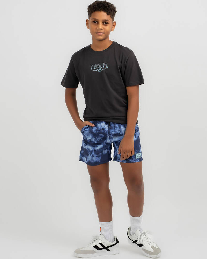 Rip Curl Boys' Shred Tie Dye Volley Shorts for Mens