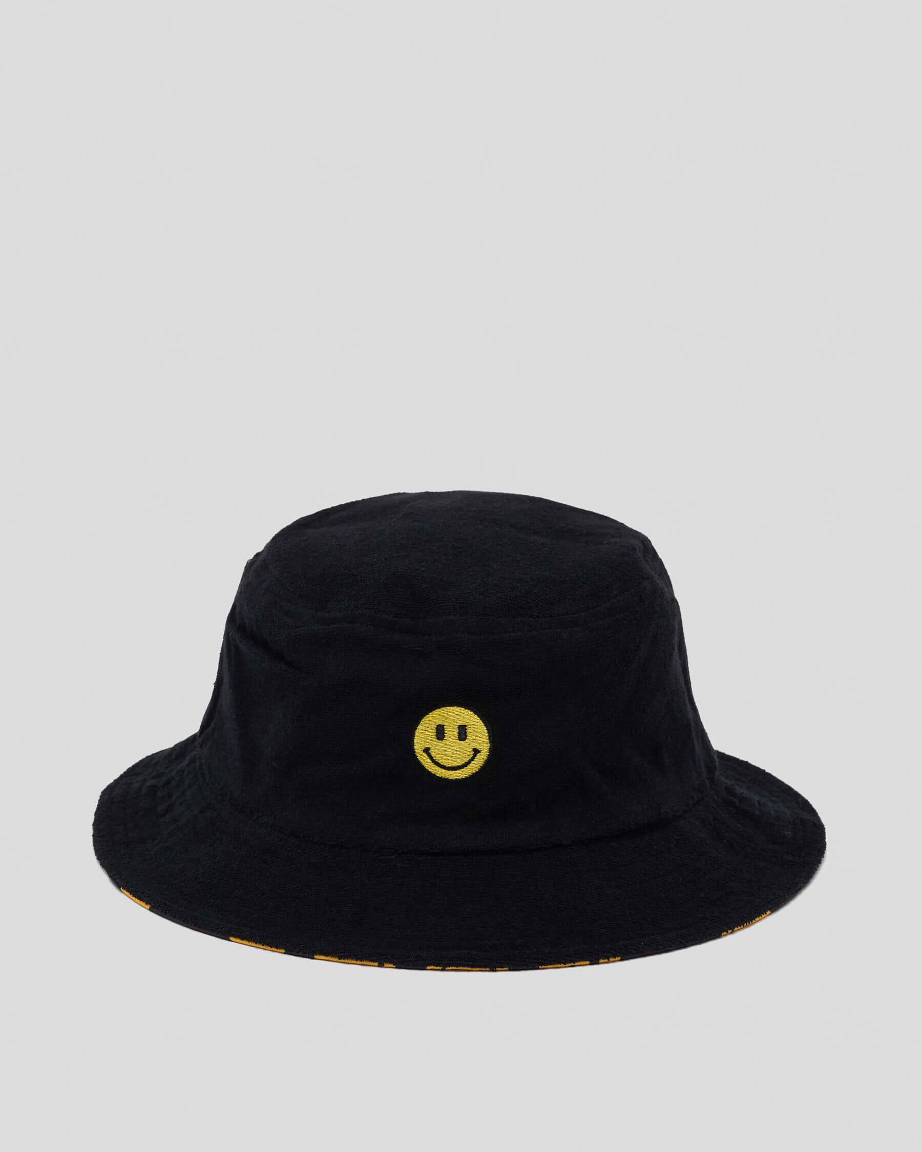 Lucid Smiley Bucket Hat In Black - FREE* Shipping & Easy Returns 