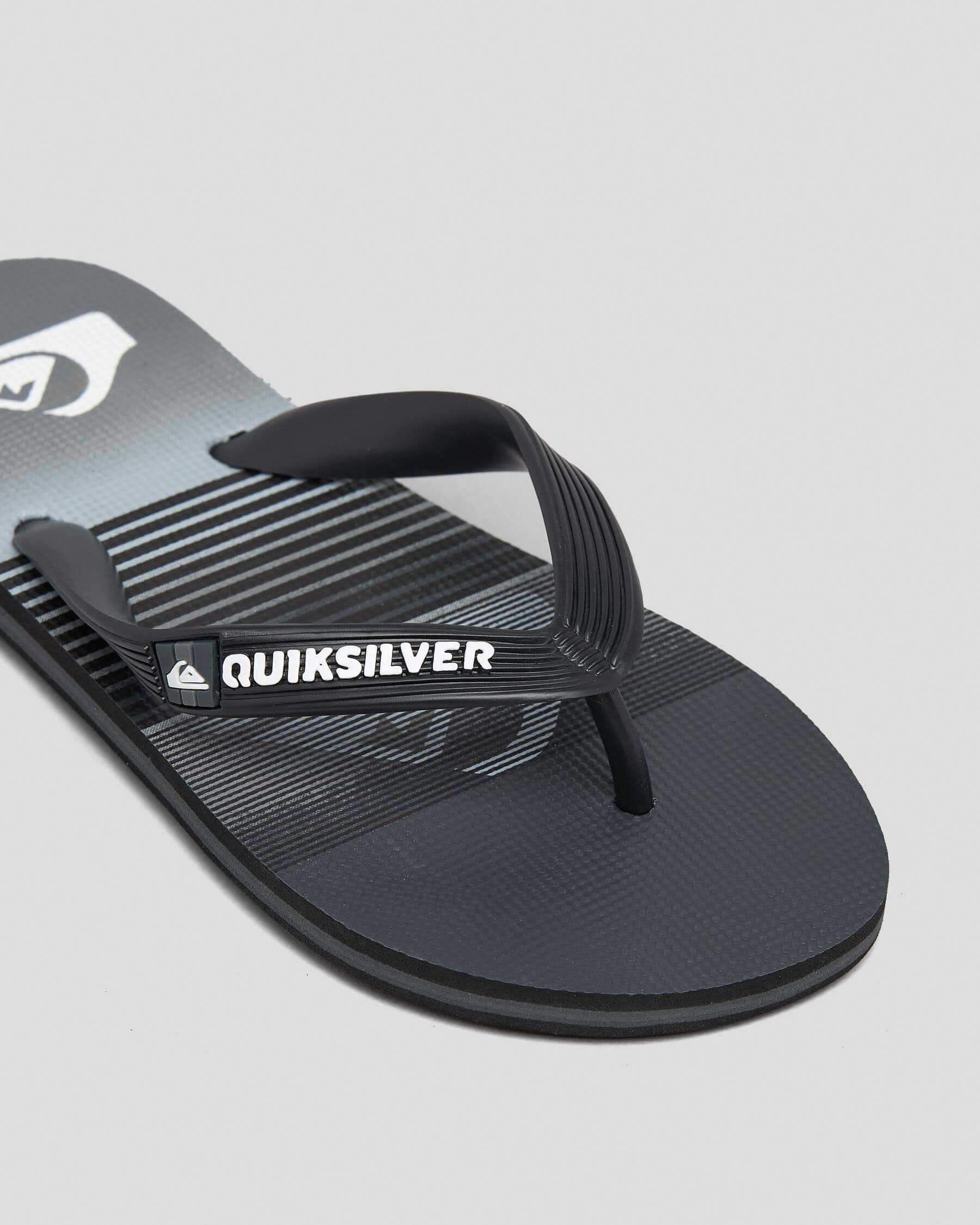 Shop Quiksilver Boys' Molokai Slab Youth Thongs In Black 1 - Fast ...