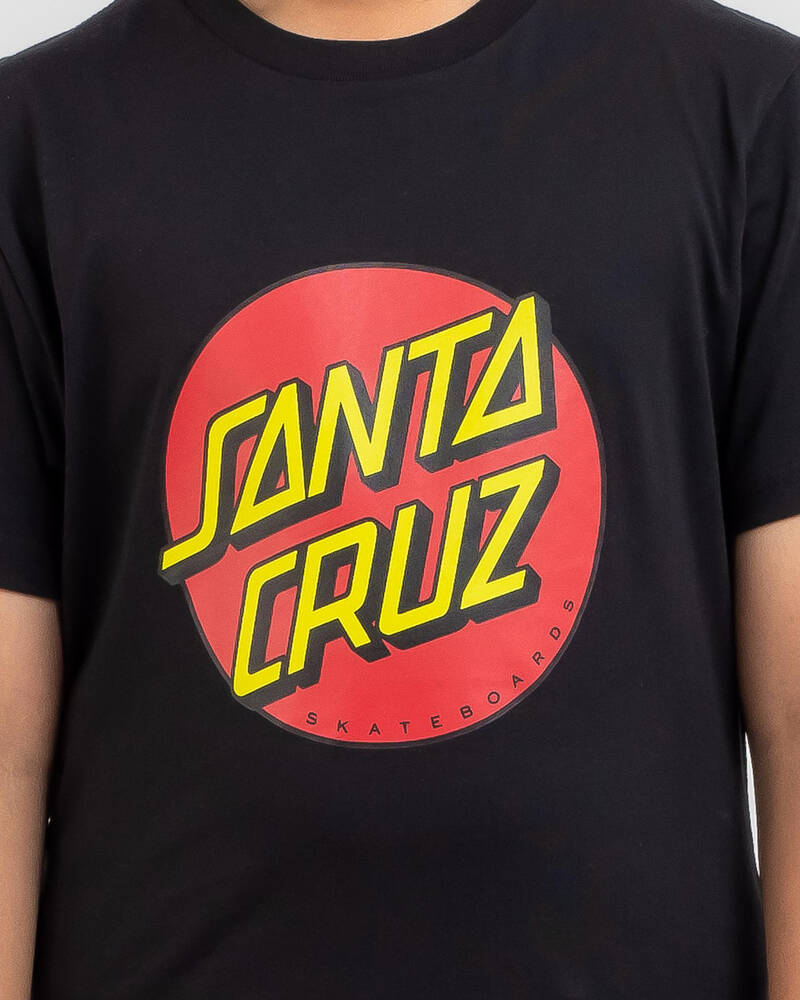 Shop Santa Cruz Boys' Classic Dot Front T-Shirt In Black - Fast ...