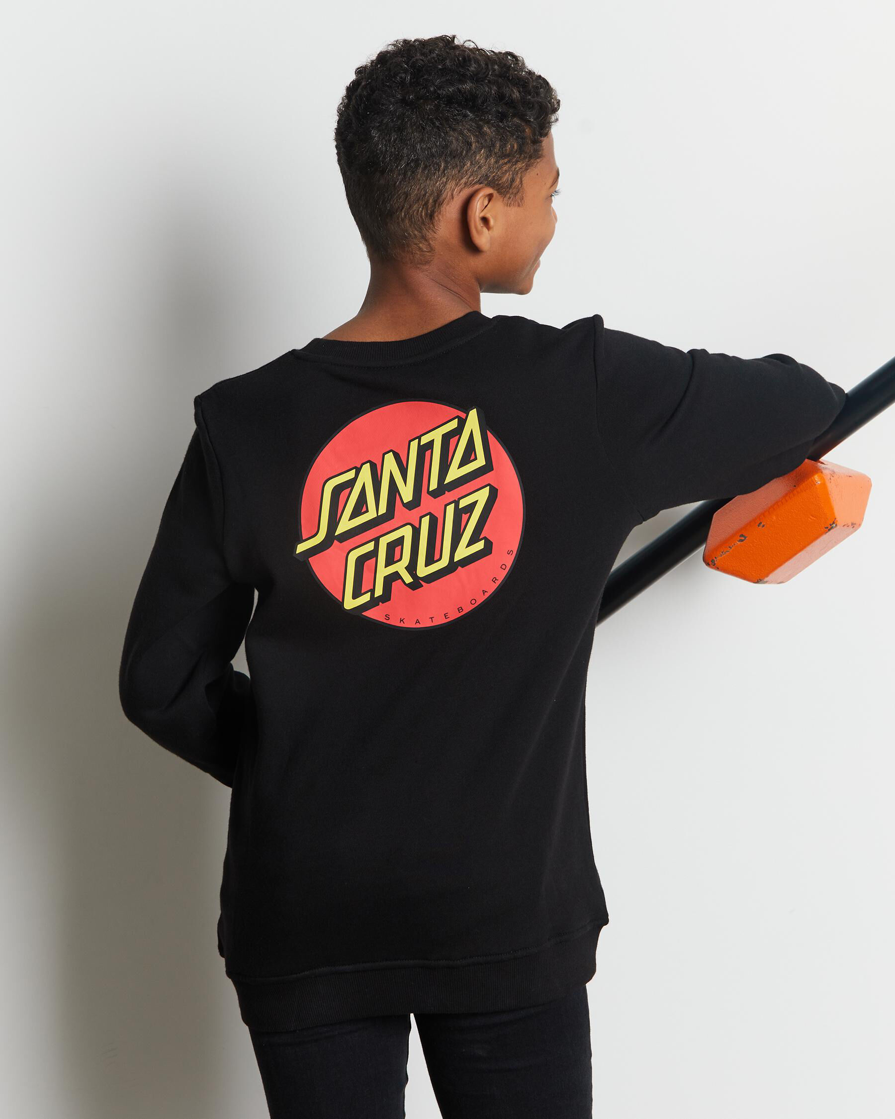 Santa Cruz Boys Classic Dot Chest Sweatshirt In Black FREE