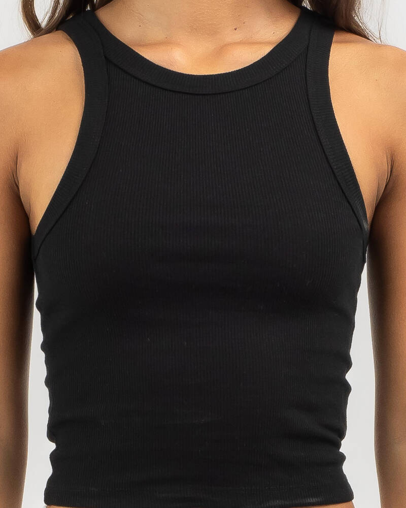 Mooloola Basic Rib Racer Tank Top for Womens