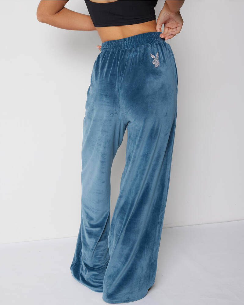 Playboy Bunny Angel Wide Leg Track Pants for Womens