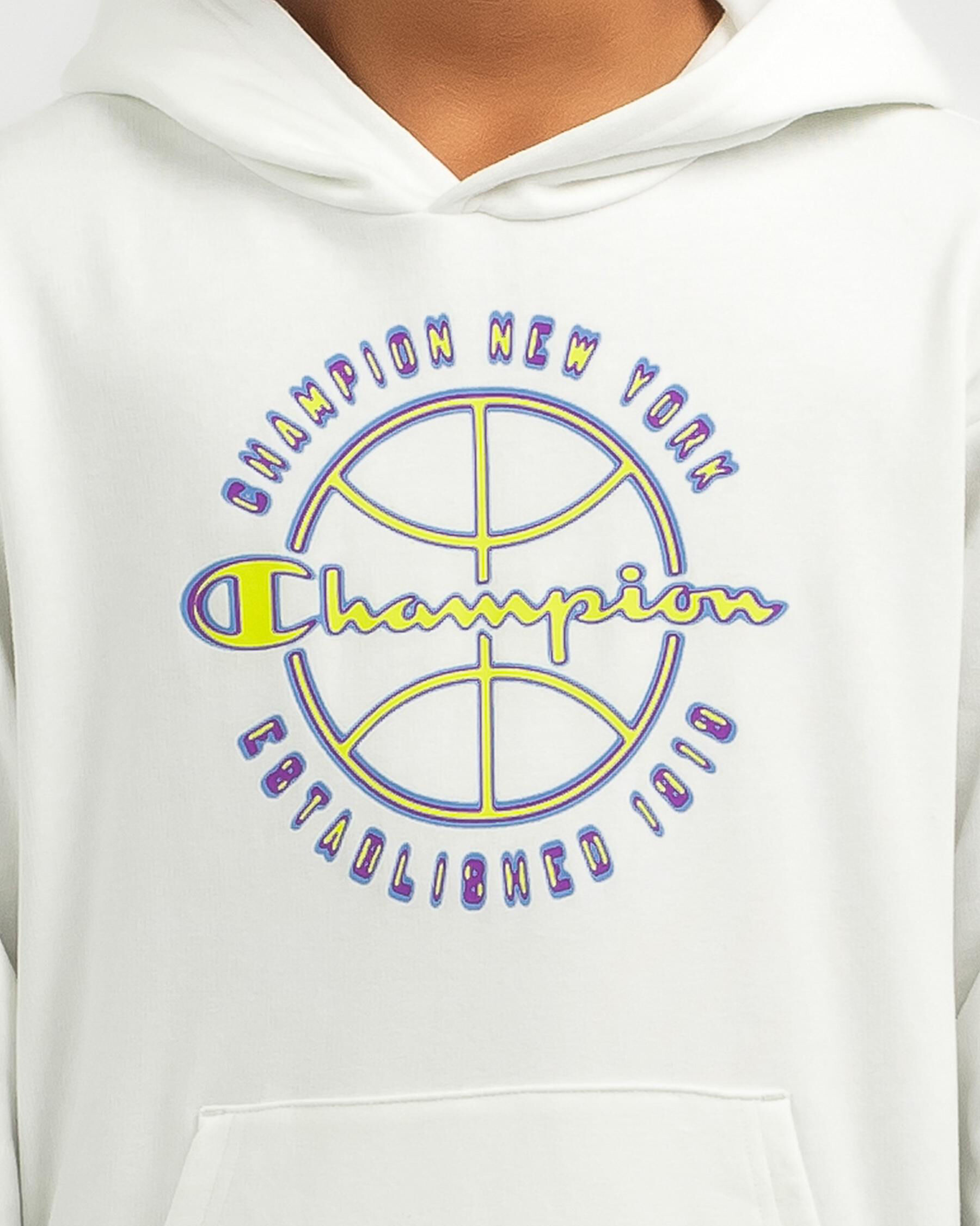 Boys champion hoodie white best sale