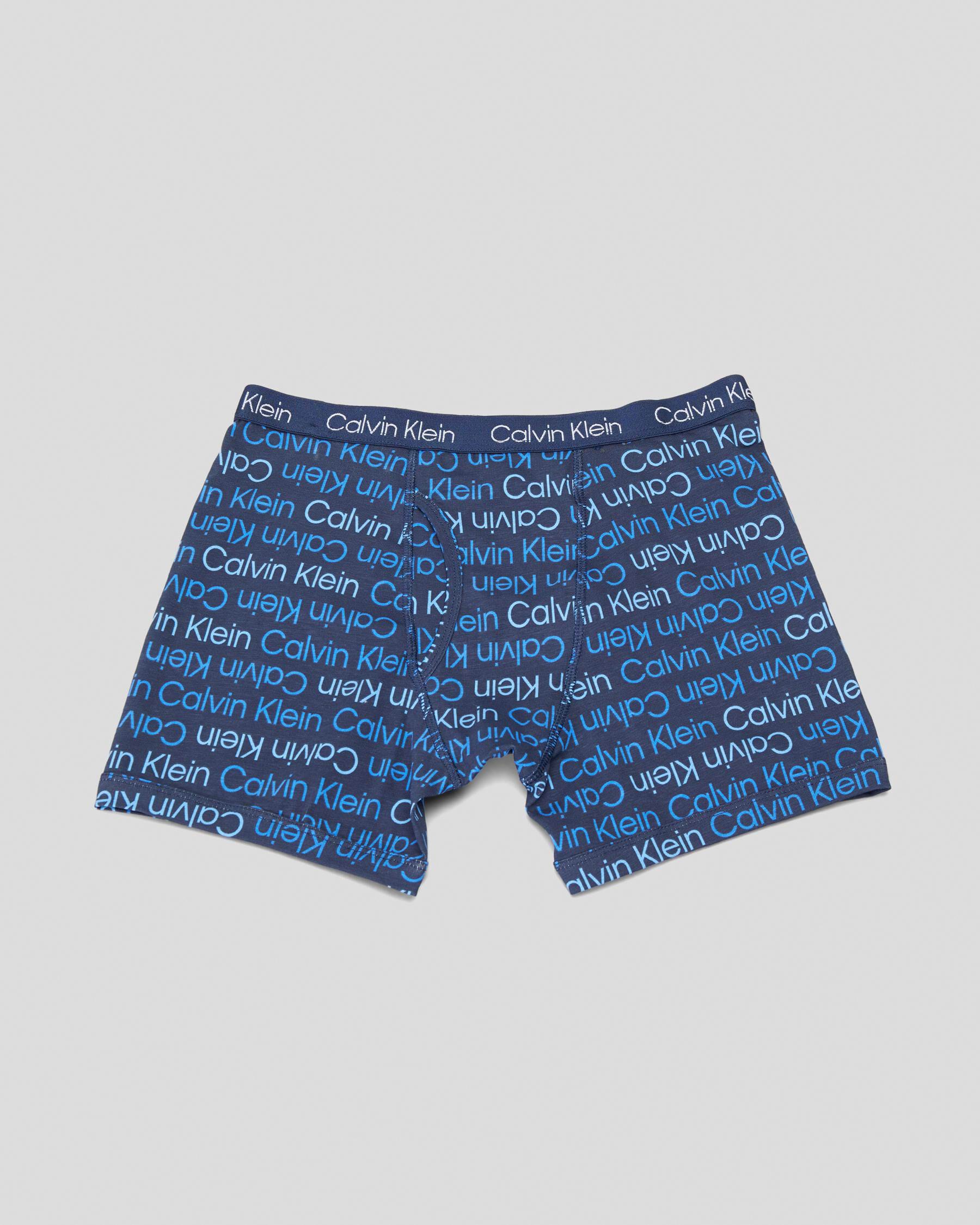 Shop Calvin Klein Boys' Cotton Stretch Boxer Briefs 2 Pack In Blue ...