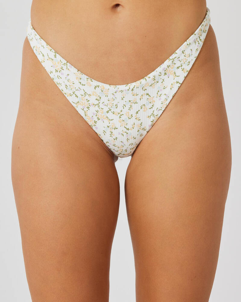 RVCA Ditsy Rib Medium French Bikini Bottom for Womens