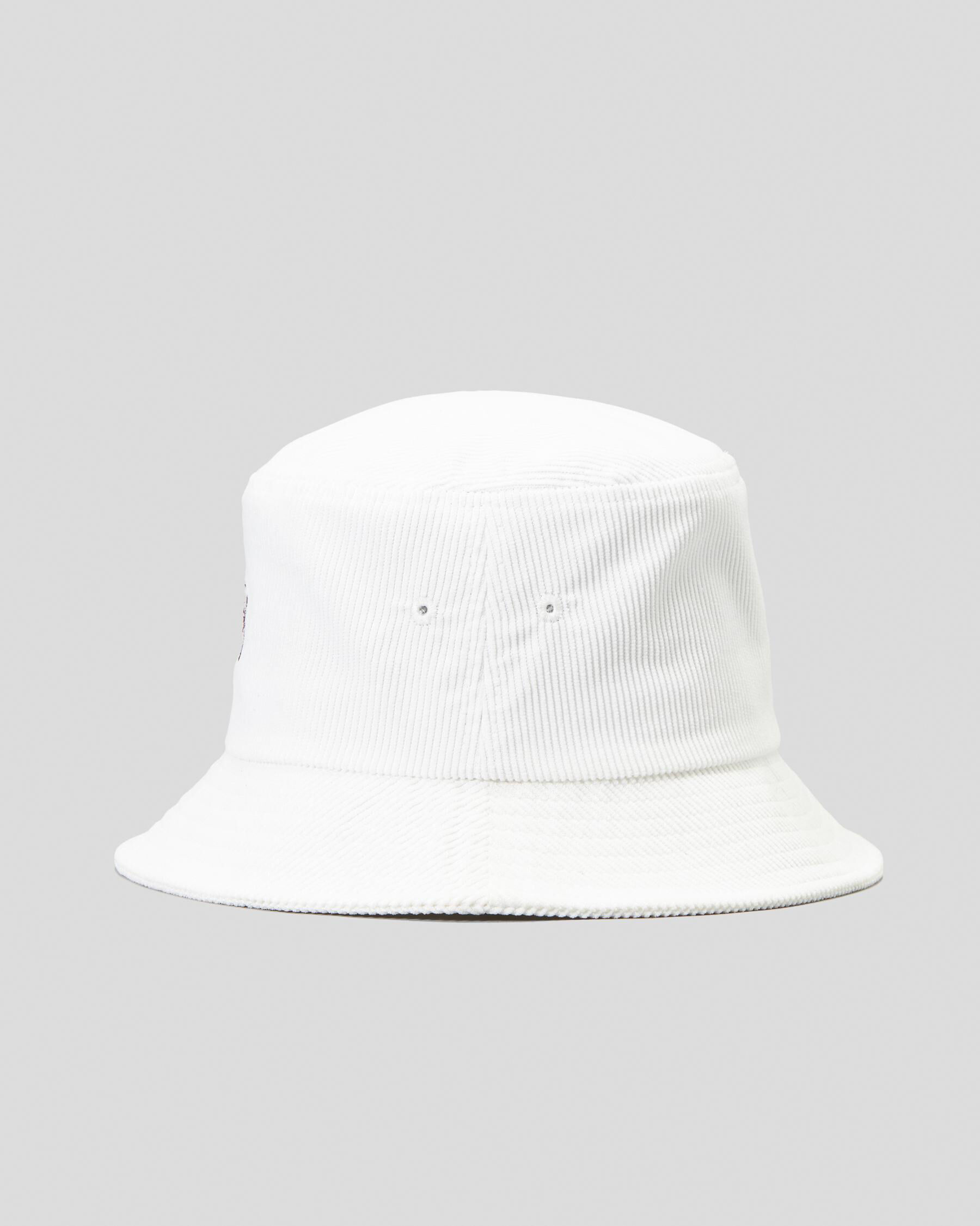 Shop Stussy Graffiti Cord Bucket Hat In White/maroon - Fast