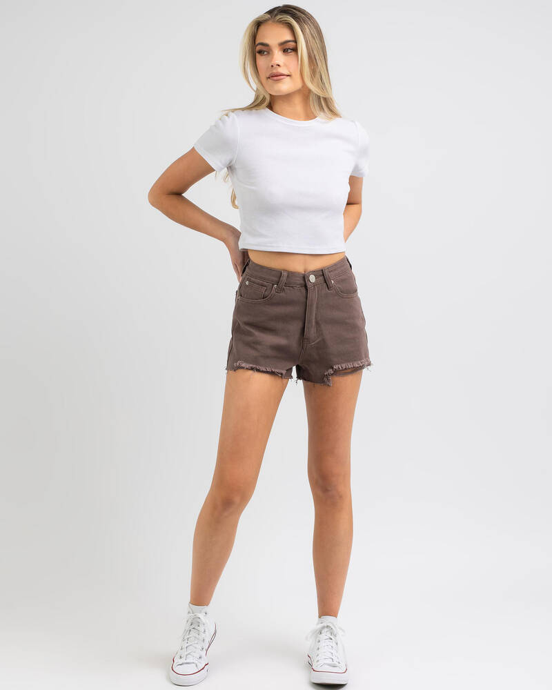 Shop DESU Kelsey Shorts In Chocolate - Fast Shipping & Easy Returns ...