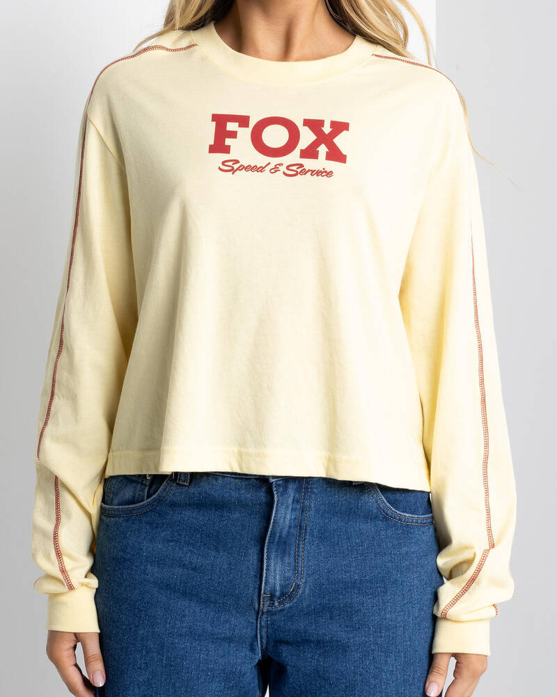 Fox Speed & Service Long Sleeve Crop Top for Womens