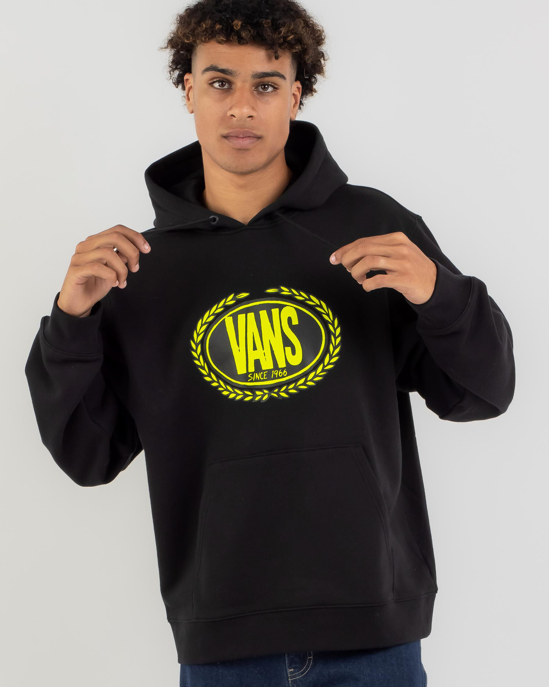 Vans circle clearance checkerboard yellow hoodie