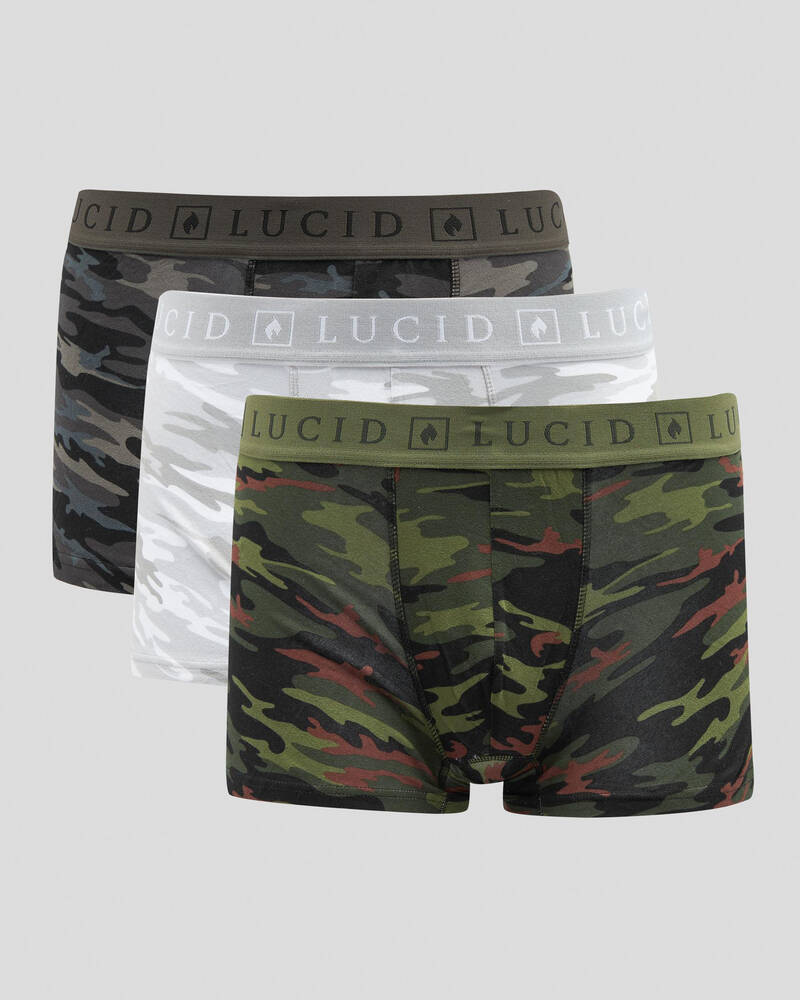 Lucid Stealth Fitted Boxer Shorts 3 Pack In Multi - FREE* Shipping