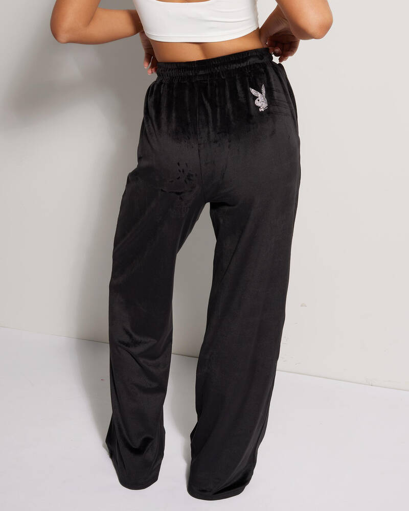 Playboy Bunny Angel Wide Leg Track Pants for Womens