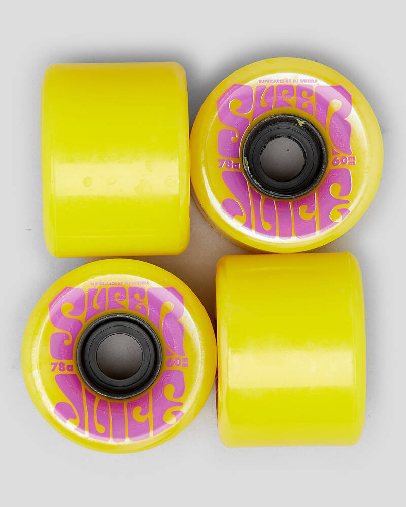 OJ WHEELS Yellow Super Juice 78A 60mm Skateboard Wheels for Unisex