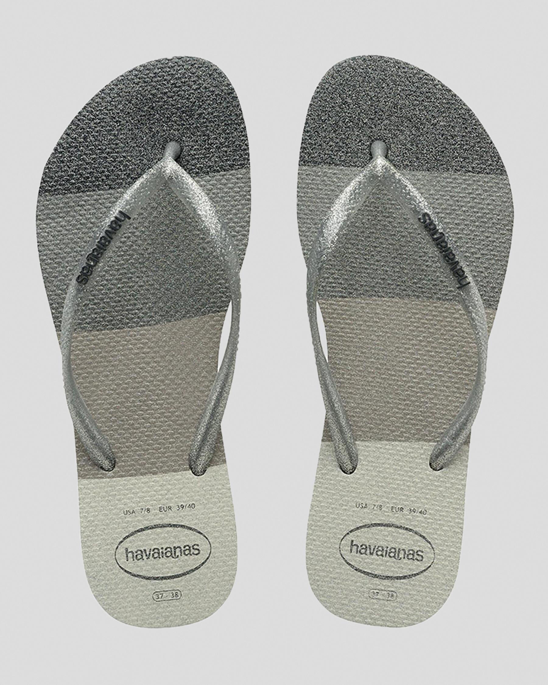 Havaianas Slim Glow Thongs In White Fast Shipping Easy Returns