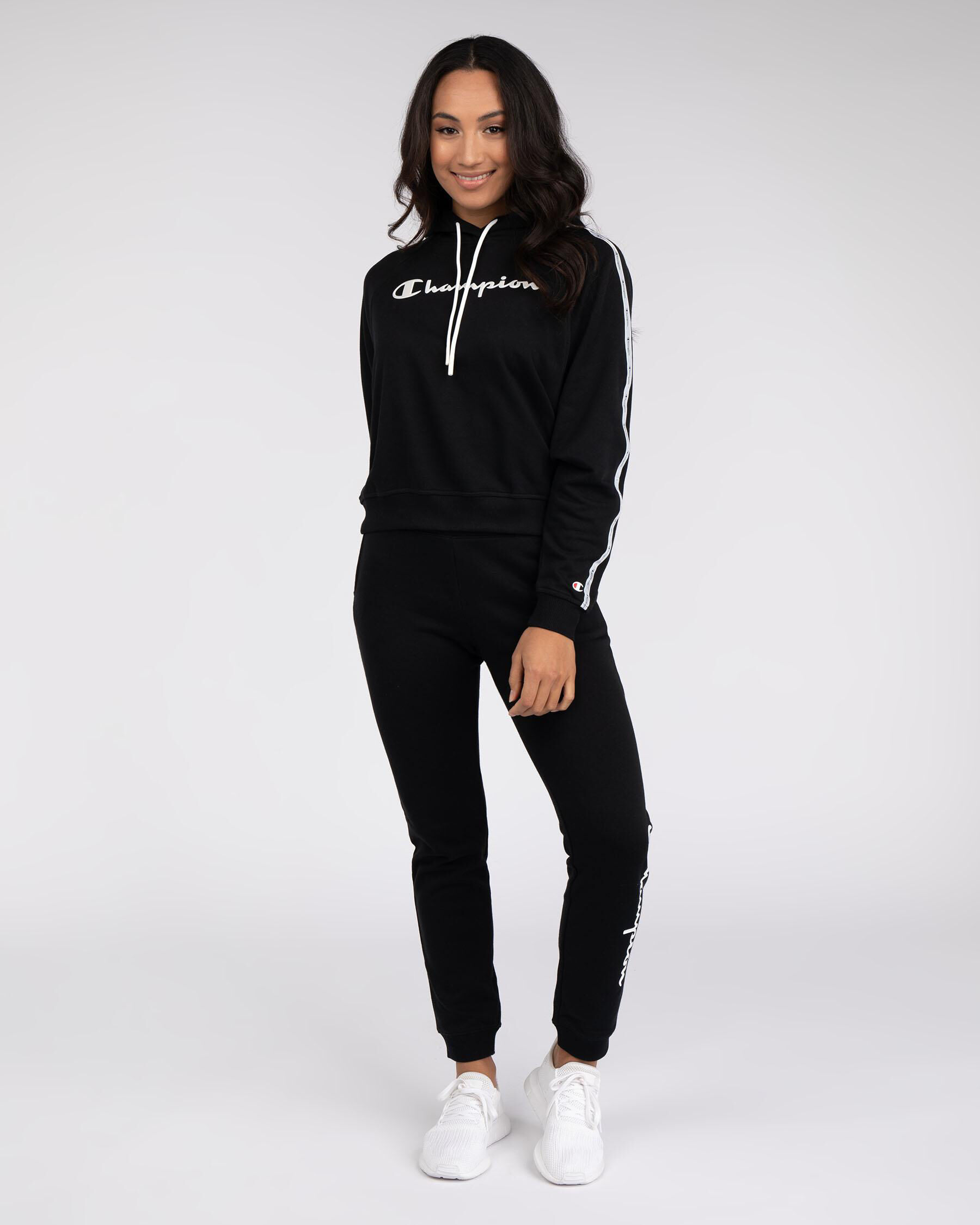 Black adidas tape sales hoodie