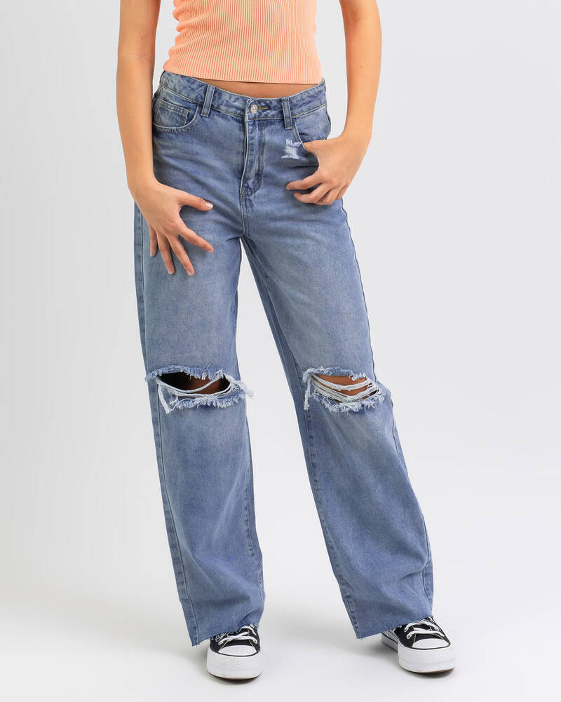 Shop DESU Chelsea Jeans In Mid Blue - Fast Shipping & Easy Returns ...