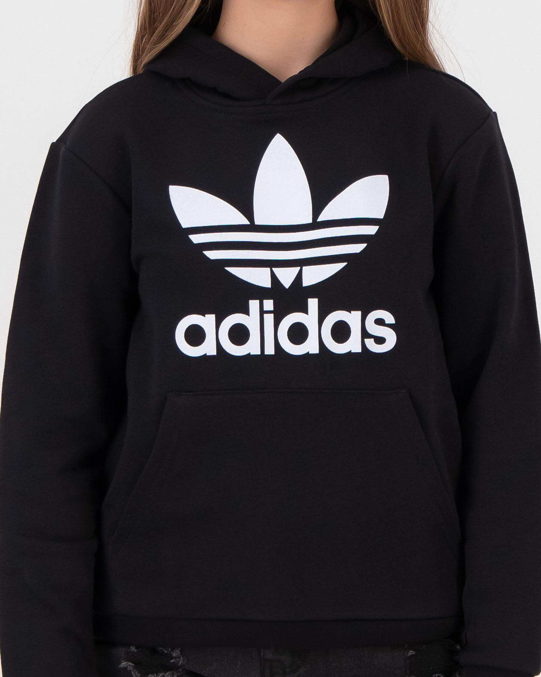 adidas Boys Trefoil Hoodie In Black white FREE Shipping Easy Returns City Beach New Zealand