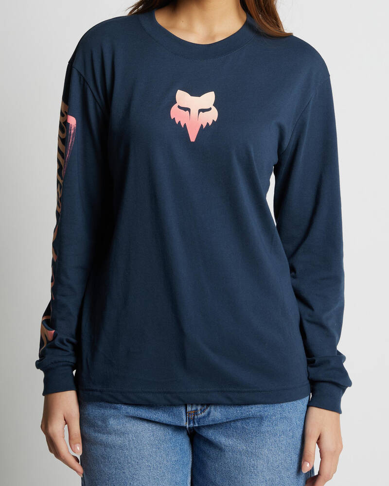 Fox Scripted Long Sleeve T-Shirt for Womens